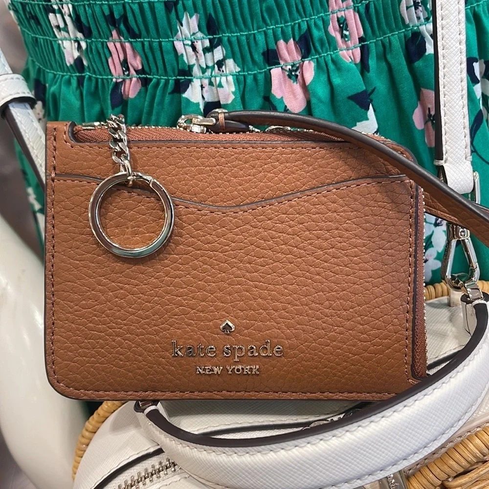 Kate Spade Leila Small Card Holder Wristlet WARM GINGERBREAD
